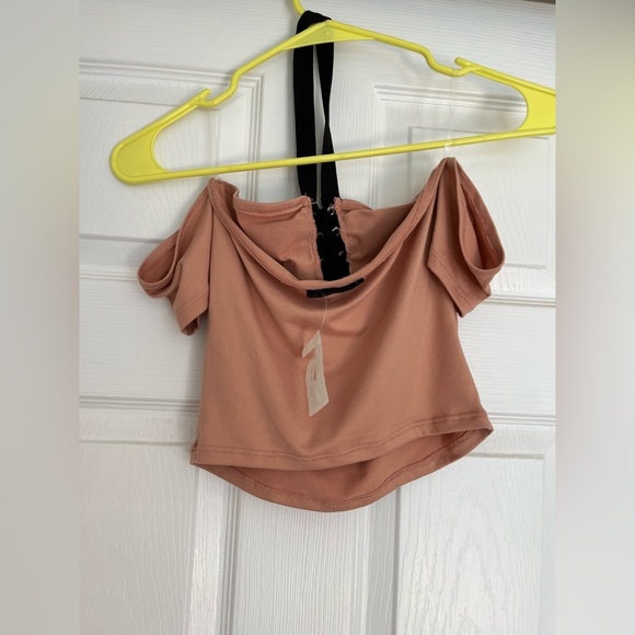 Brooklyn New York Pink Sexy Off-Shoulder Women's Halter Top Size Large - Picture 5 of 9